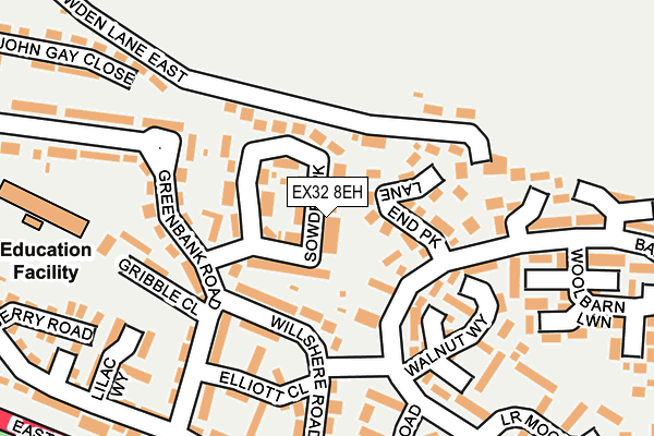 EX32 8EH map - OS OpenMap – Local (Ordnance Survey)