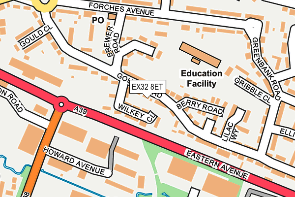 EX32 8ET map - OS OpenMap – Local (Ordnance Survey)