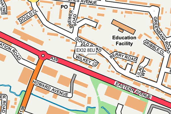 EX32 8EU map - OS OpenMap – Local (Ordnance Survey)