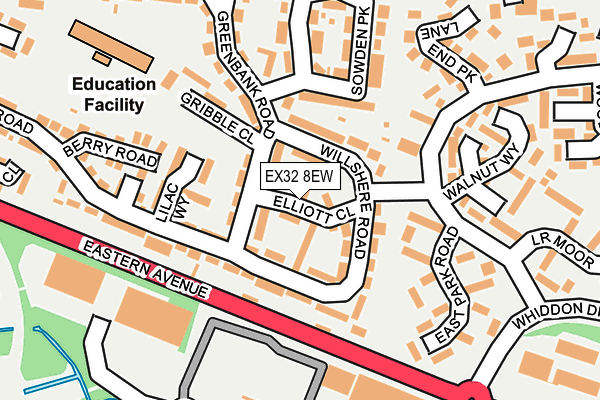 EX32 8EW map - OS OpenMap – Local (Ordnance Survey)