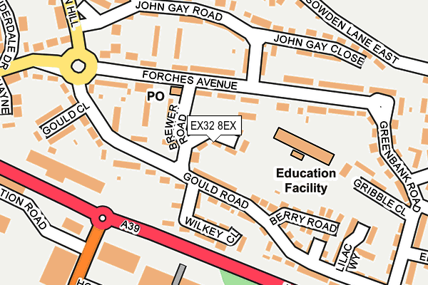 EX32 8EX map - OS OpenMap – Local (Ordnance Survey)