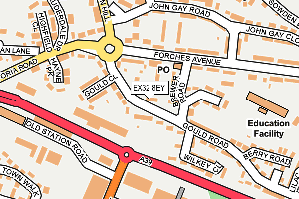 EX32 8EY map - OS OpenMap – Local (Ordnance Survey)