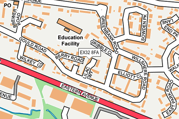 EX32 8FA map - OS OpenMap – Local (Ordnance Survey)