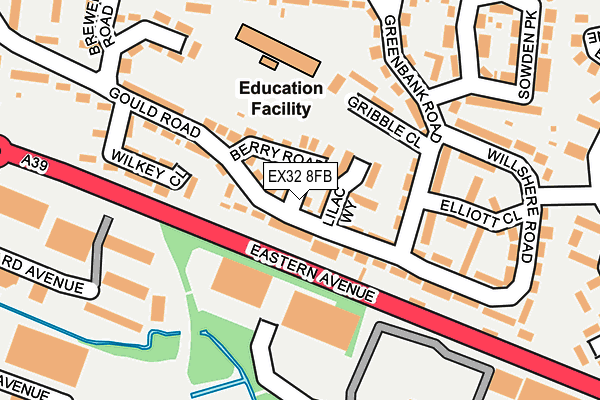 EX32 8FB map - OS OpenMap – Local (Ordnance Survey)