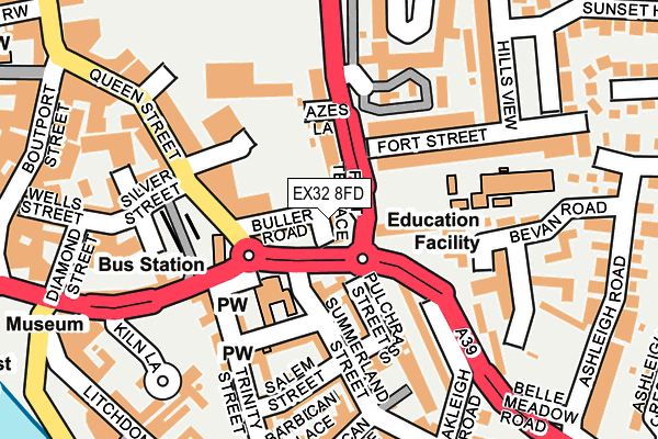 EX32 8FD map - OS OpenMap – Local (Ordnance Survey)