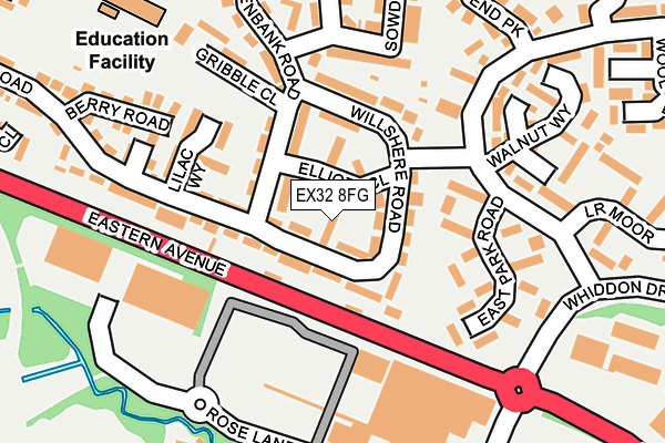 EX32 8FG map - OS OpenMap – Local (Ordnance Survey)