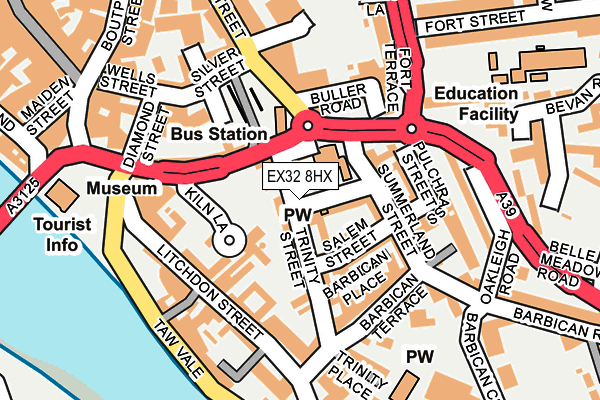 EX32 8HX map - OS OpenMap – Local (Ordnance Survey)