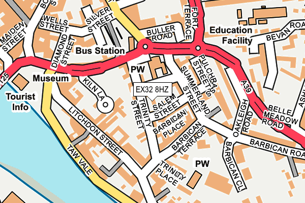 EX32 8HZ map - OS OpenMap – Local (Ordnance Survey)