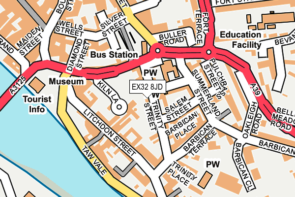EX32 8JD map - OS OpenMap – Local (Ordnance Survey)