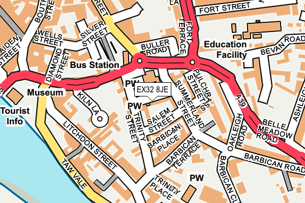 EX32 8JE map - OS OpenMap – Local (Ordnance Survey)