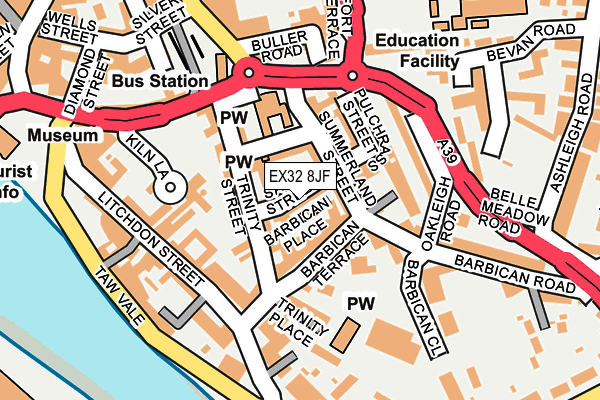 EX32 8JF map - OS OpenMap – Local (Ordnance Survey)