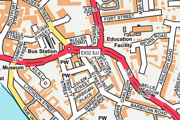 EX32 8JJ map - OS OpenMap – Local (Ordnance Survey)