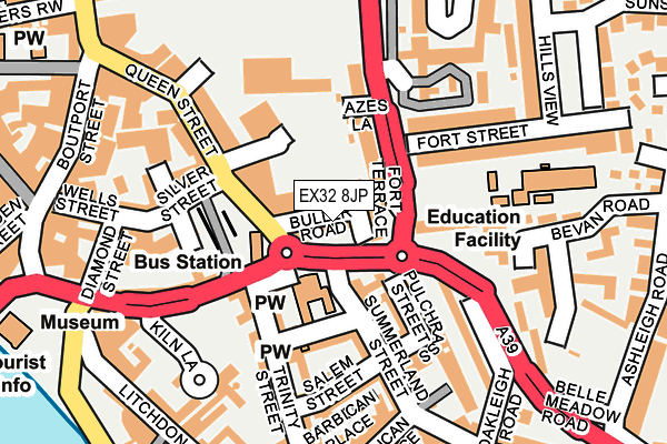 EX32 8JP map - OS OpenMap – Local (Ordnance Survey)