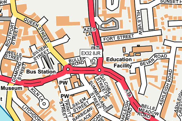 EX32 8JR map - OS OpenMap – Local (Ordnance Survey)