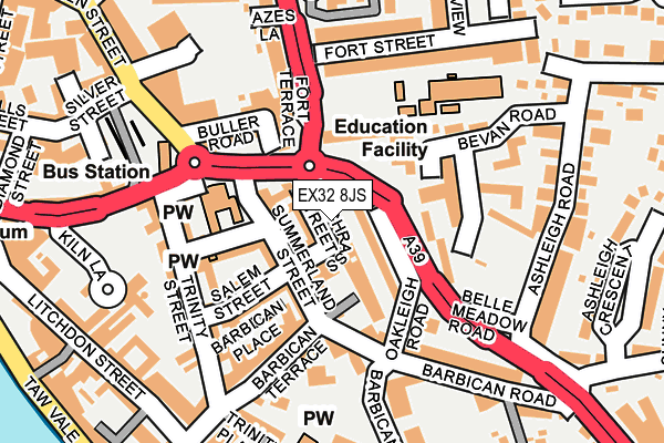 EX32 8JS map - OS OpenMap – Local (Ordnance Survey)