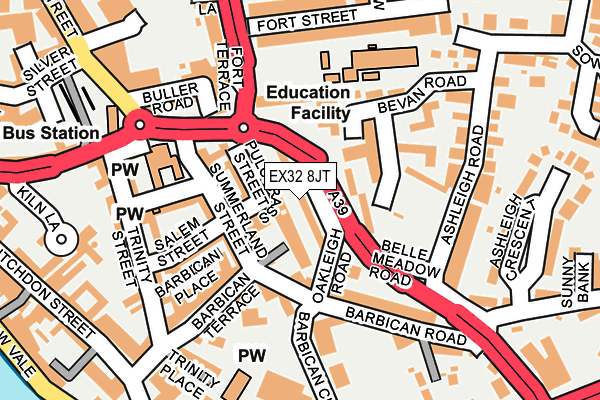 EX32 8JT map - OS OpenMap – Local (Ordnance Survey)