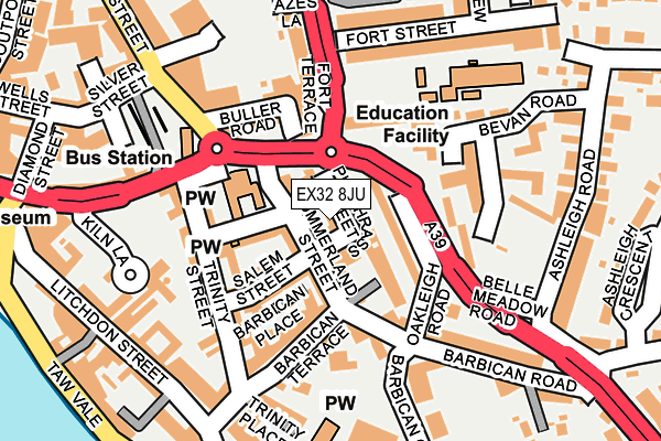 EX32 8JU map - OS OpenMap – Local (Ordnance Survey)