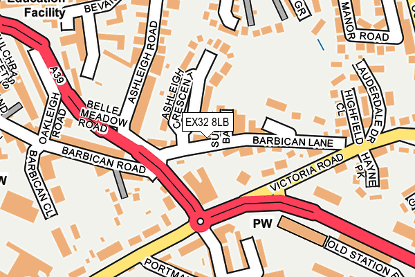 EX32 8LB map - OS OpenMap – Local (Ordnance Survey)