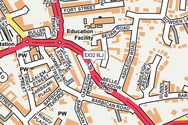 EX32 8LJ map - OS OpenMap – Local (Ordnance Survey)