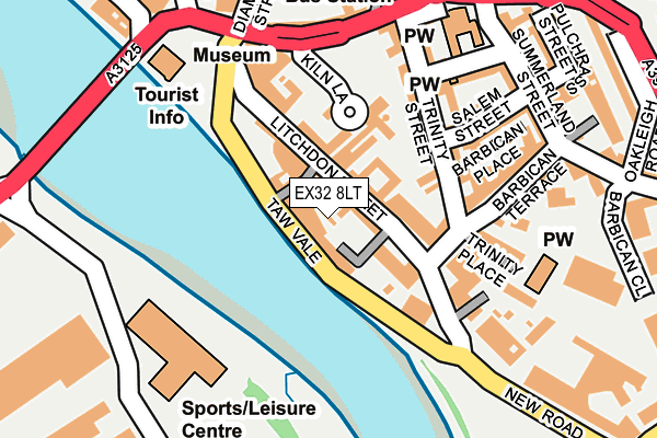 EX32 8LT map - OS OpenMap – Local (Ordnance Survey)