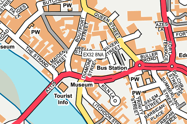 EX32 8NA map - OS OpenMap – Local (Ordnance Survey)