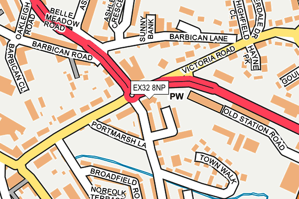 EX32 8NP map - OS OpenMap – Local (Ordnance Survey)