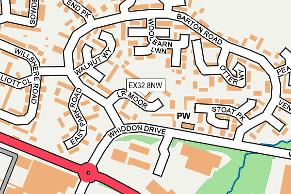 EX32 8NW map - OS OpenMap – Local (Ordnance Survey)