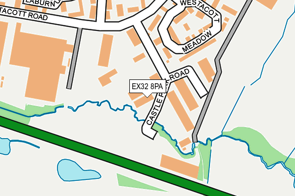 EX32 8PA map - OS OpenMap – Local (Ordnance Survey)