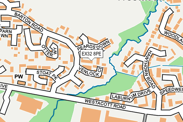 EX32 8PE map - OS OpenMap – Local (Ordnance Survey)