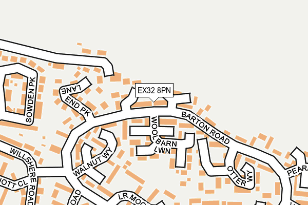 EX32 8PN map - OS OpenMap – Local (Ordnance Survey)