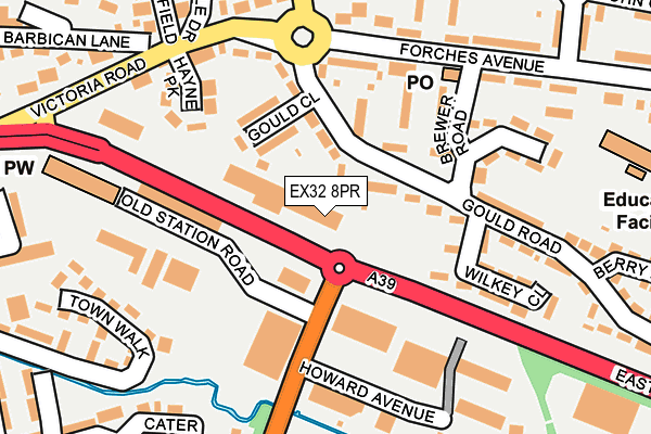 EX32 8PR map - OS OpenMap – Local (Ordnance Survey)
