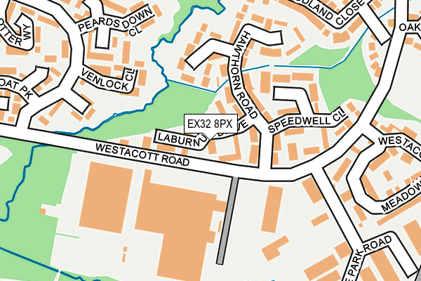 EX32 8PX map - OS OpenMap – Local (Ordnance Survey)