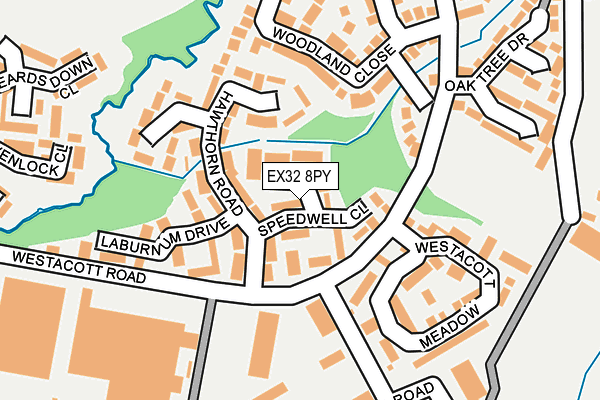 EX32 8PY map - OS OpenMap – Local (Ordnance Survey)