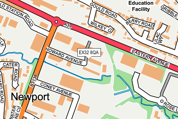 EX32 8QA map - OS OpenMap – Local (Ordnance Survey)