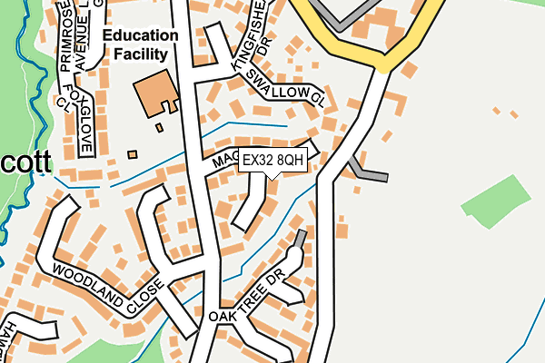 EX32 8QH map - OS OpenMap – Local (Ordnance Survey)