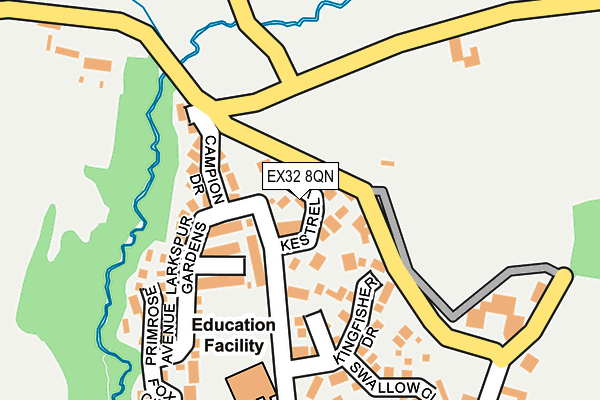 EX32 8QN map - OS OpenMap – Local (Ordnance Survey)