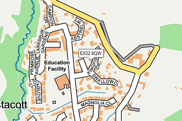 EX32 8QW map - OS OpenMap – Local (Ordnance Survey)