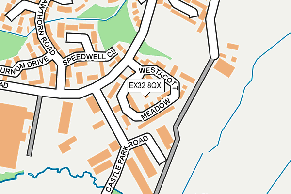 EX32 8QX map - OS OpenMap – Local (Ordnance Survey)