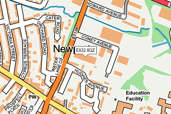 EX32 8QZ map - OS OpenMap – Local (Ordnance Survey)