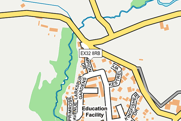 EX32 8RB map - OS OpenMap – Local (Ordnance Survey)