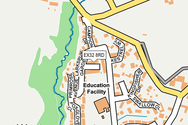 EX32 8RD map - OS OpenMap – Local (Ordnance Survey)