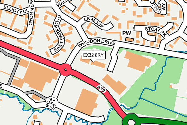 EX32 8RY map - OS OpenMap – Local (Ordnance Survey)