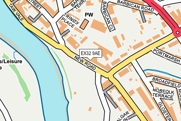 EX32 9AE map - OS OpenMap – Local (Ordnance Survey)
