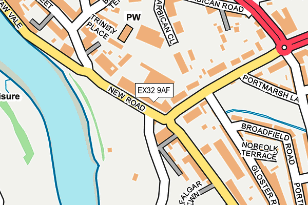 EX32 9AF map - OS OpenMap – Local (Ordnance Survey)