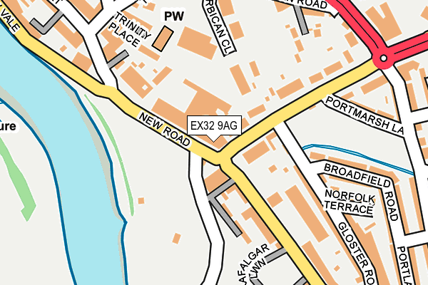 EX32 9AG map - OS OpenMap – Local (Ordnance Survey)