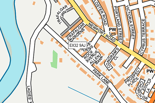 EX32 9AJ map - OS OpenMap – Local (Ordnance Survey)