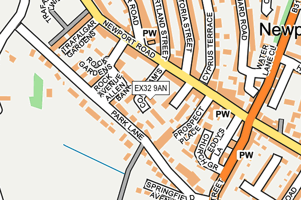 EX32 9AN map - OS OpenMap – Local (Ordnance Survey)
