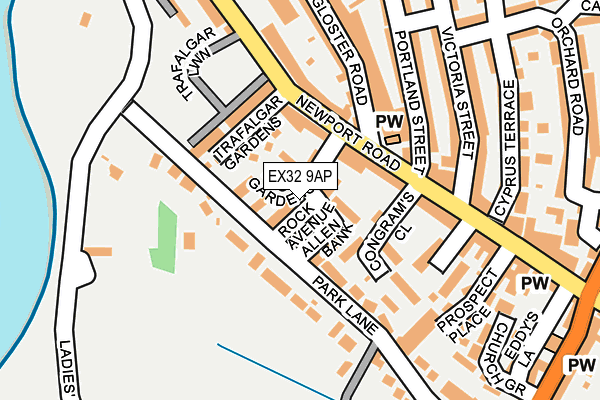 EX32 9AP map - OS OpenMap – Local (Ordnance Survey)