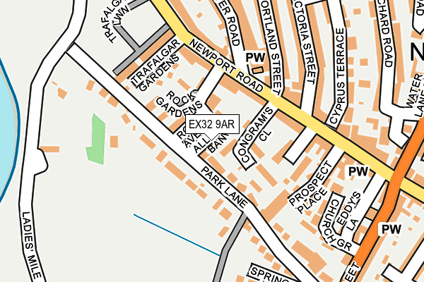 EX32 9AR map - OS OpenMap – Local (Ordnance Survey)