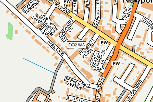 EX32 9AS map - OS OpenMap – Local (Ordnance Survey)